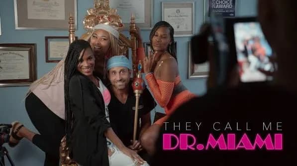 Promotional artwork for the documentary They Call Me Dr. Miami
